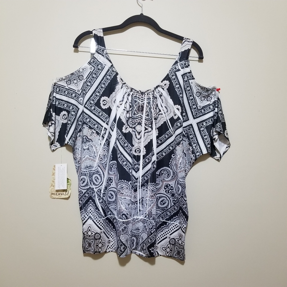 One World Cold shoulder blouse